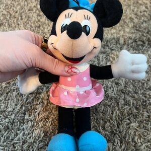 Vintage Playskool Minnie mouse pink polka dot mini plush doll toy